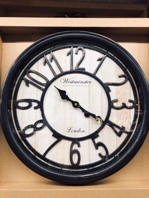BLACK-SEMI WHITE WALL CLOCK