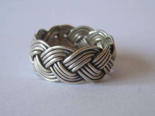925 silver braided ring, #8