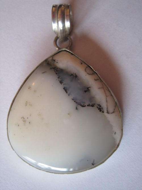 Beautiful, large Dendritic Opal pendant (also known as Merlinite)