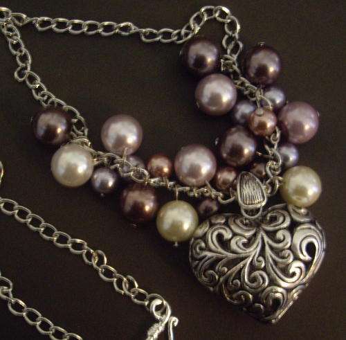 Chunky Heart and Pearls - shine on!
