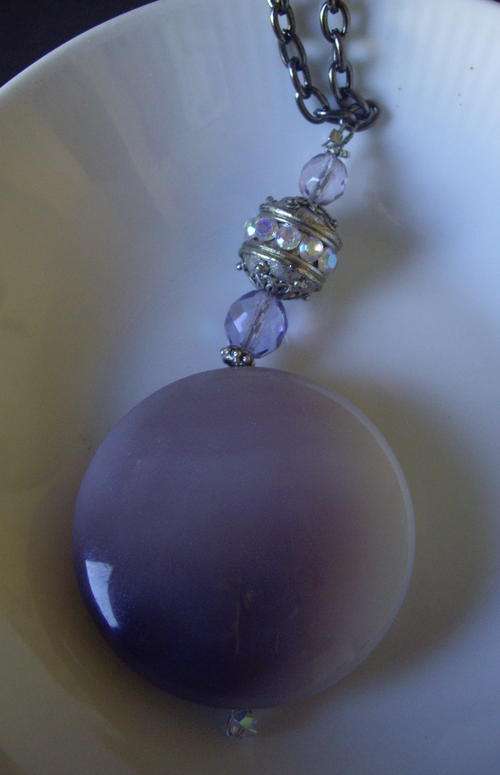 STUNNING SMOOTH AGATE AND CRYSTALS, IN JACARANDA MAUVE COLOURS.
