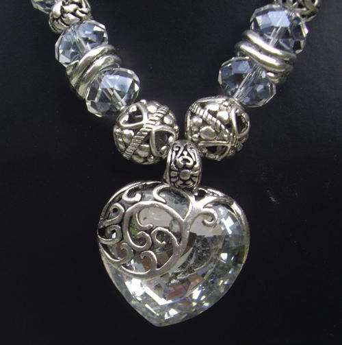 BIG, BOLD CRYSTAL HEART NECKLACE FOR YOU !!!