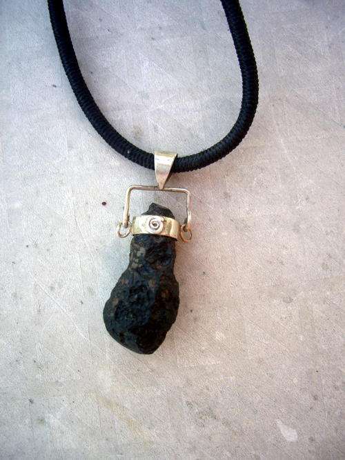 Tektite Amulet in 925 silver