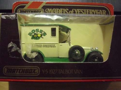 Matchbox Models of Yesteryear Y5 - 1927 Talbot Van - Roses -  Decals