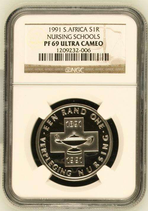 1991 South Africa Silver R1 NGC PF69 Ultra Cameo - Nursing Schools