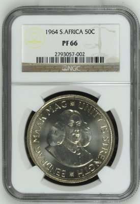 1964 South Africa 50c NGC PF66