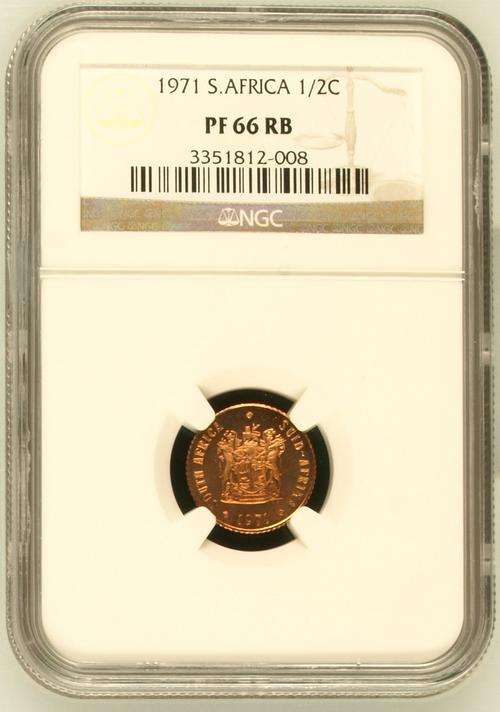 1971 South Africa 1/2c NGC PF 66 RB