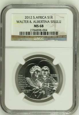 2012 Walter & Albertina Sisulu R1 Silver NGC MS 68