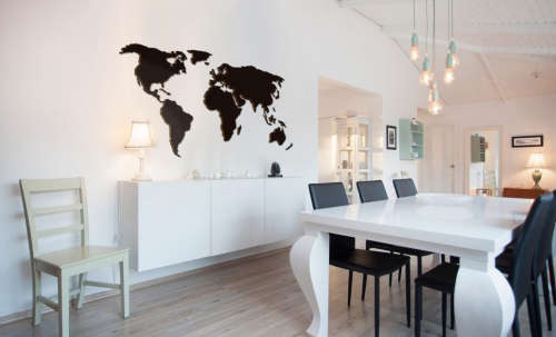 19-piece Wooden Wall World Map