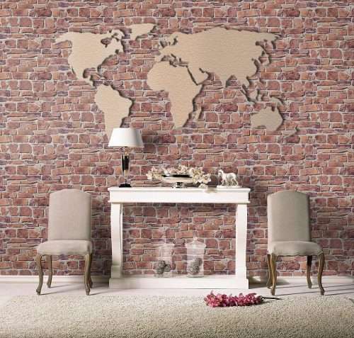 19-piece Wooden Wall World Map