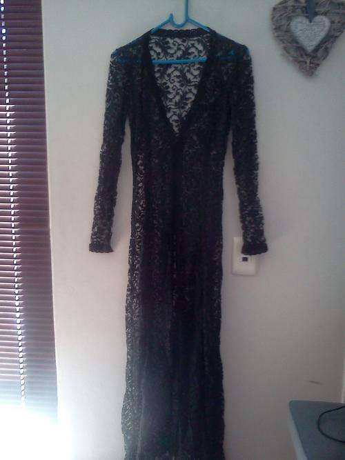 black lace long dress/jacket size small