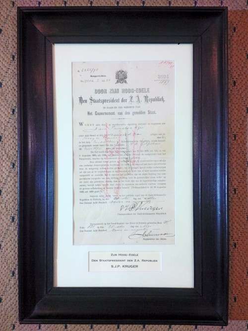 Framed original ZAR document SIGNED by PRESIDENT SJP KRUGER!! - @@@ R1 START!!