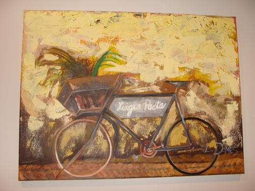 Original oil painting 'bicycle' by Leandra Dames