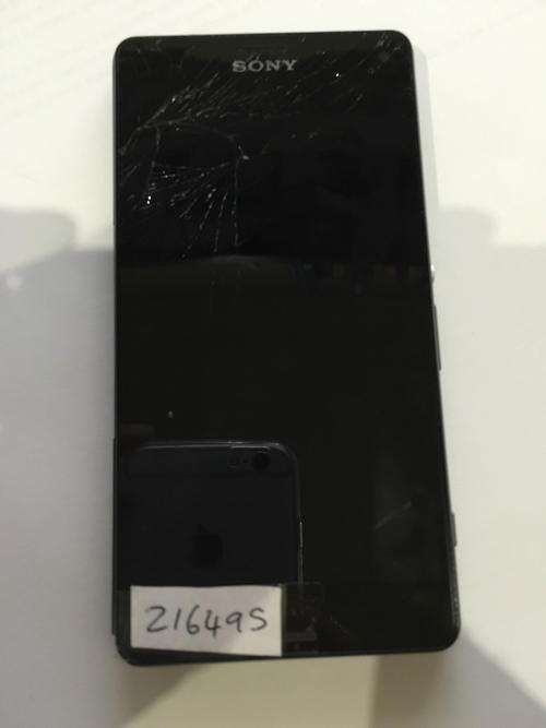 Black Sony Xperia Z3 Compact - Cracked screen - Free delivery