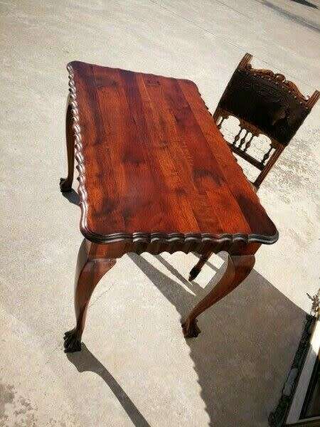 Small Versatile Marvelous Solid Imbuia, Ball and Claw Table / Kitchen / Dining / Entrance