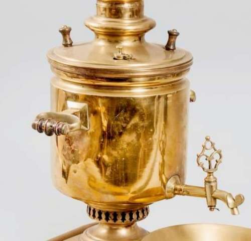 Very Large Russian Brass Samovar. Tray, Kettle / Tea Pot and Drip Bowl. Excellent Condition.