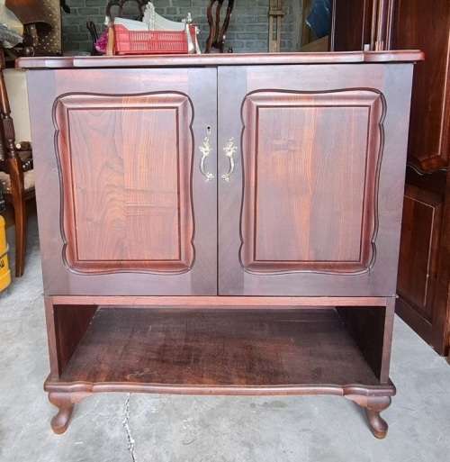 Little two door cabinet as is. Solid Wood.