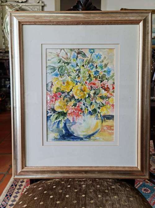 Painting. Art. Flowers. Original Artwork. Framed.