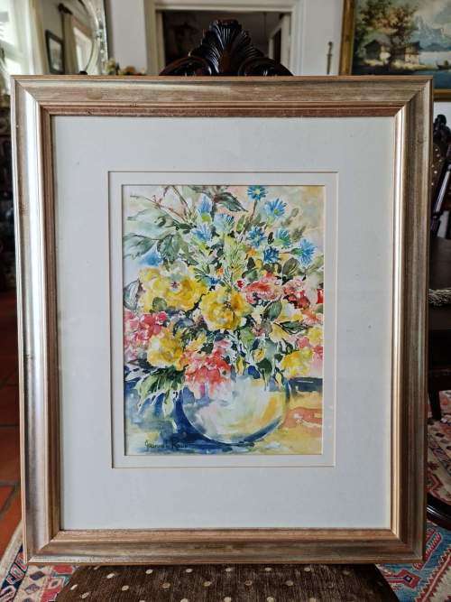 Painting. Art. Flowers. Original Artwork. Framed.