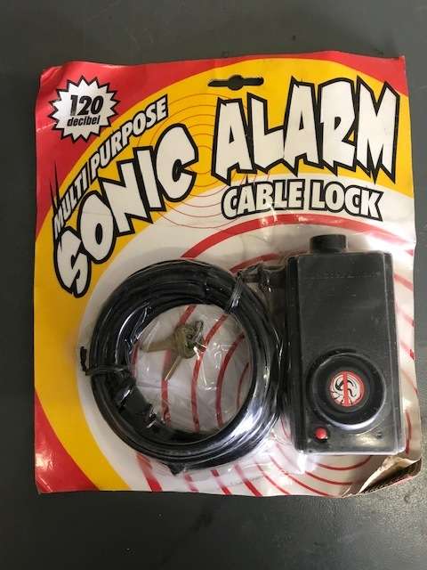 BRAND NEW MASTER LOCK CABLE LOCKS WITH ALARM (LOT OF 4)
