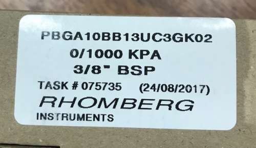 BRAND NEW RHOMBERG PRESSURE GAUGE