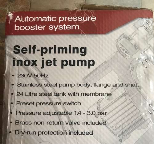AGPRO SELF PRIMING JET PUMP WITH AUTOMATIC PRESSURE BOOSTER SYSTEM - BRAND NEW