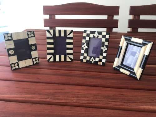 BOX OF 4 HANDMADE PICTURE FRAMES - MADE IN INDIA - 8 SETS AVAILABLE - BID IS FOR A FULL SET OF 4