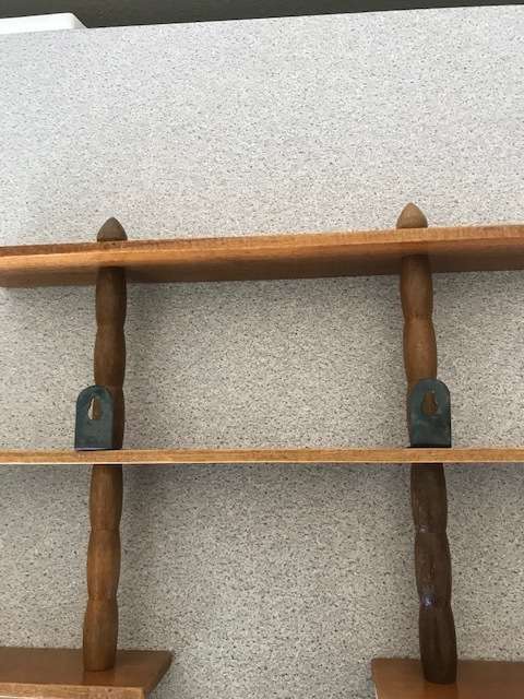 LOW START - 5 TIER ORIENTAL STYLED WOODEN WALL SHELVES - 10 AVAILABLE