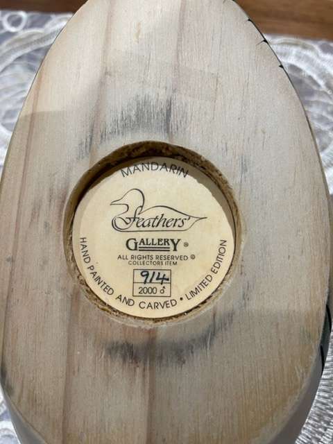 STUNNING LIMITED EDITION - LARGE FEATHERS GALLERY - MANDARIN DUCK