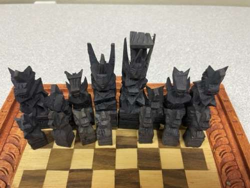 HAND CARVED WOODEN CHESS SET FROM THAILAND