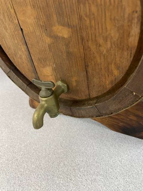 2 x large vintage SOLID OAK - HEAVY whiskey barrels