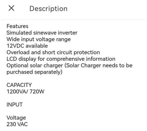 Discounted offer! Mecer BBONE-012S with 1200VA 720W Inverter