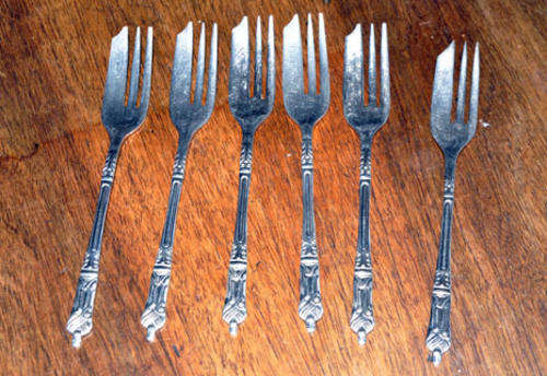 apostle cake forks silver plated