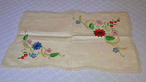 beautiful embroidered tray cloth