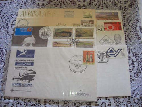 RSA FDC's (8) First Flight JHB/London 19,36,2.2,2.5,2.6,2.7,2.9