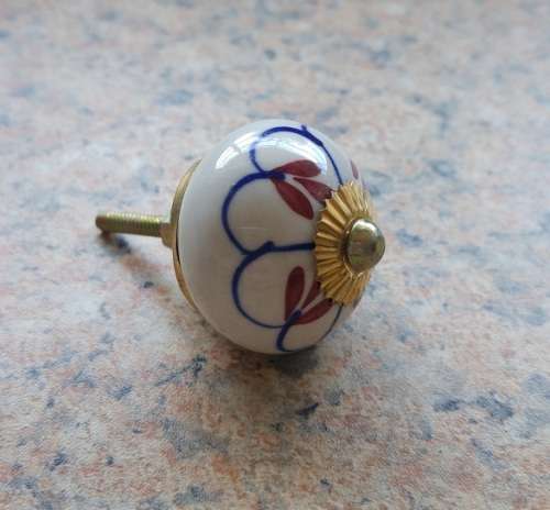 Door Knobs - Blue and red pattern - Medium