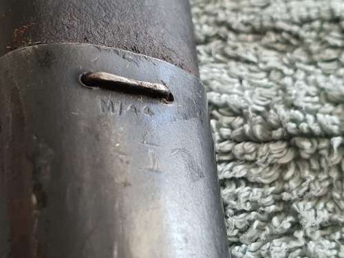 Antique British Pattern 1907 Sword Bayonet by Sanderson with Scabbard, made in April 1916