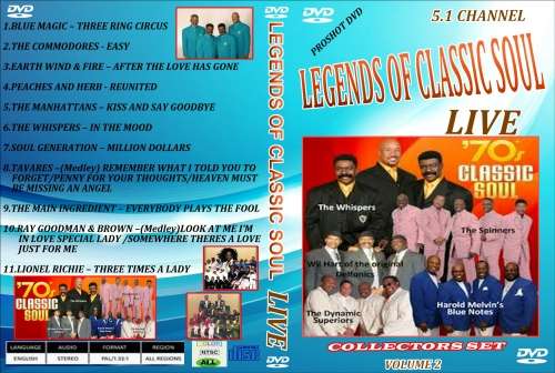 SOUL - LIVE  ( LEGENDS OF CLASSIC SOUL LIVE ON STAGE) 12 DVD SET   - FREE SHIPPING