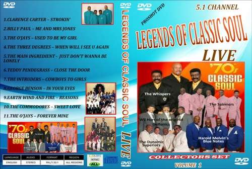 SOUL - LIVE  ( LEGENDS OF CLASSIC SOUL LIVE ON STAGE) 12 DVD SET   - FREE SHIPPING