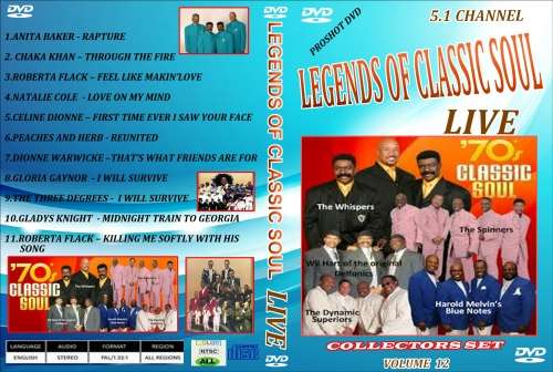 SOUL - LIVE  ( LEGENDS OF CLASSIC SOUL LIVE ON STAGE) 12 DVD SET   - FREE SHIPPING