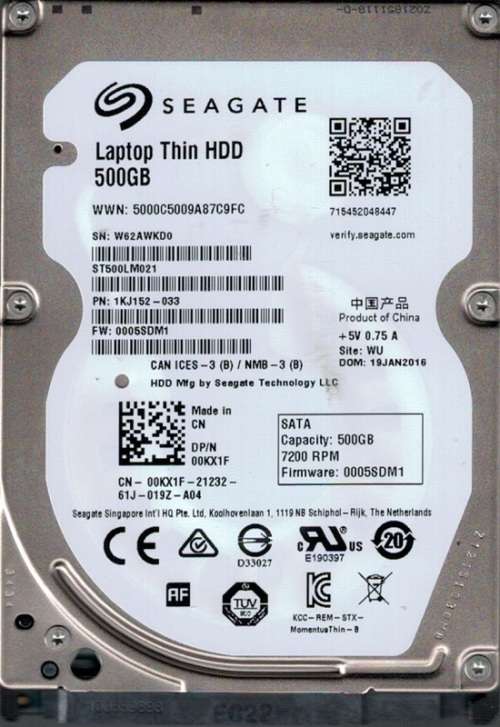 Seagate 500gig Thin Laptop hard Drive