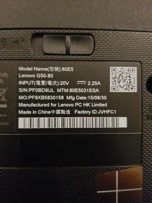 Lenovo Laptop 15.6 inch G50 i5-5200 2.20Ghz 6GB Ram 1TB HDD DVDRW SD Reader Win 10 64bit Office Pre