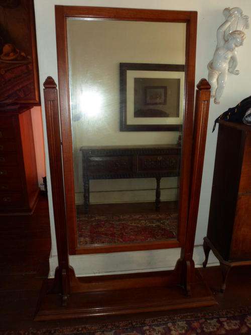 STUNNING TEAK CHEVAL MIRROR