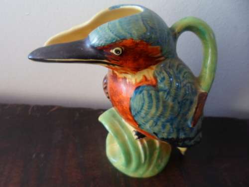 RARE BURGESS & LEIGH BURLEIGH WARE HAND PAINTED KINGFISHER JUG