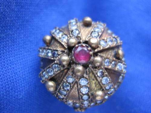 LARGE HEAVY SILVER RING WITH BRONZE ACCENT