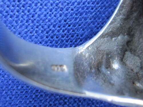 LARGE HEAVY SILVER RING WITH BRONZE ACCENT