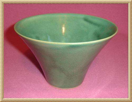Signed - Sea Green Pottery Vase from Blisful