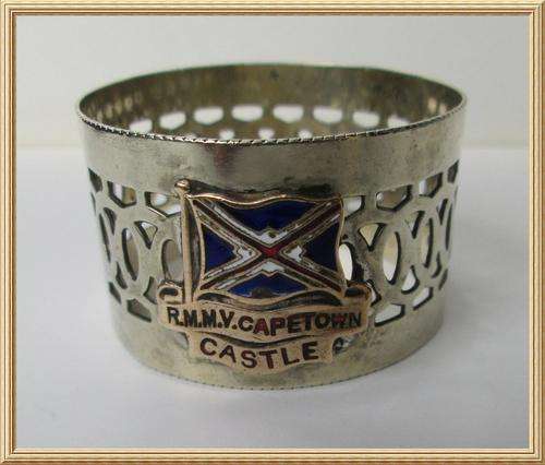 Union Castle Lines " R.M.M.V. Cape Town Castle " Napkin Ring from Blisful