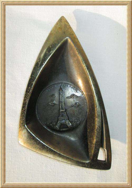 Vintage Art Deco Solid Metal " Eiffel Tower Dish from Blisful