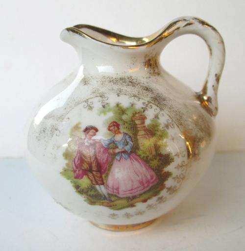 Vintage German Royal Palcon Romantic Scene Jug from Blisful